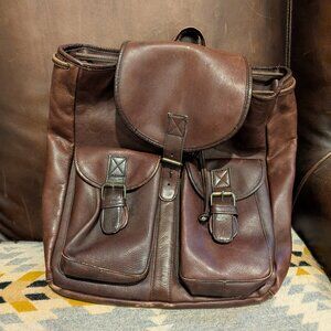 Leather backpack bag